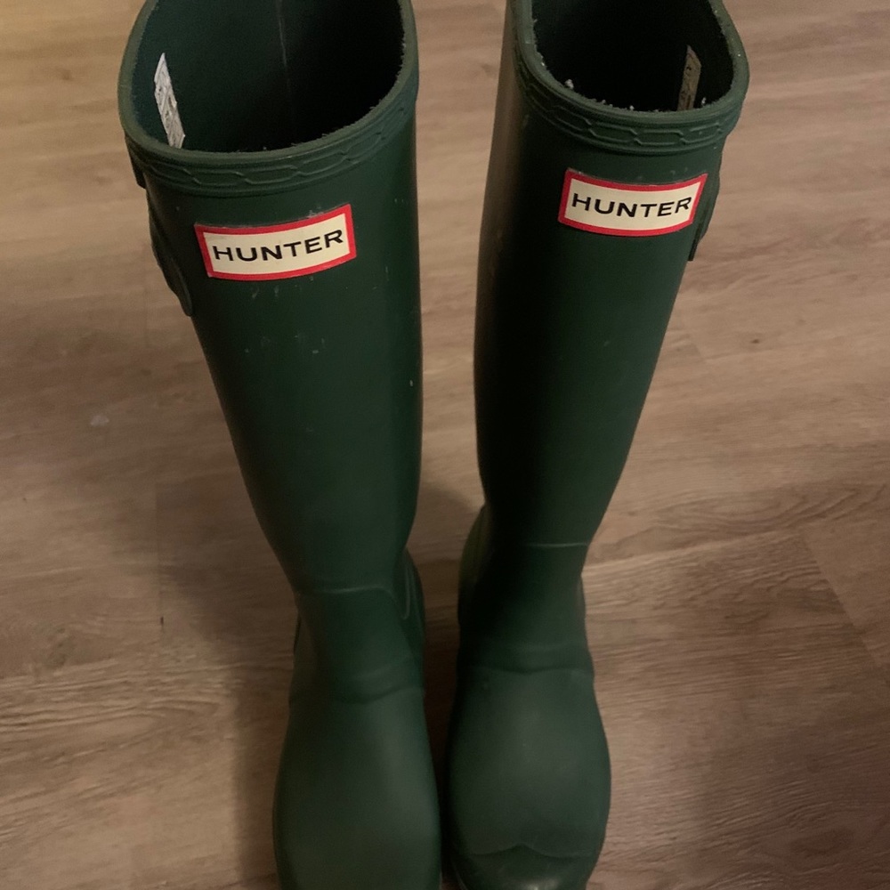 Hunter Green Rain Boots